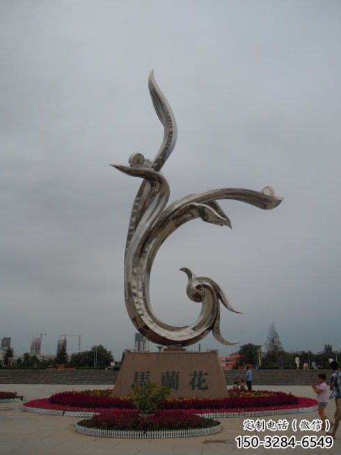 大型商場蘭花雕塑 仿真玉蘭花雕塑 鏡面雕塑