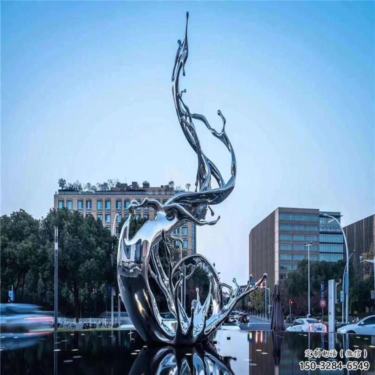 房地產水花雕塑 剪影水景雕塑 鍛造雕塑