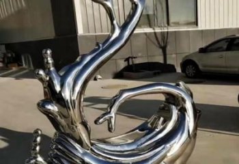 仿真水花雕塑 電鍍現代水景雕塑 戶外雕塑