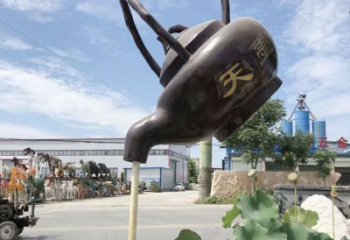 創意天壺雕塑 啞光懸空雕塑 公園流水雕塑