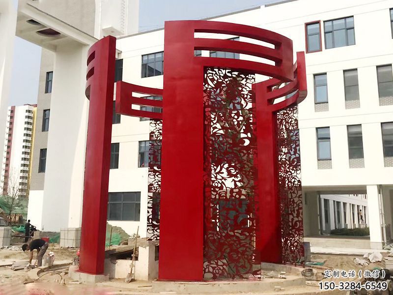房地產大門雕塑，創意設計不銹鋼大門雕塑