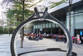 戒指門套雕塑,公園景觀雕塑，不銹鋼拱門雕塑廠家