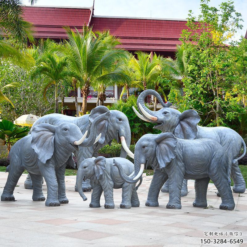 主題大象雕塑優選，多彩藝術，景觀仿真大象雕塑選用