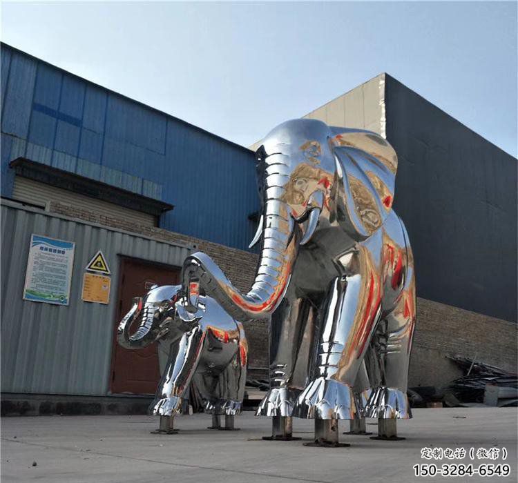 景觀大象雕塑供求，白鋼構(gòu)件，鏡面大象雕塑觀賞型