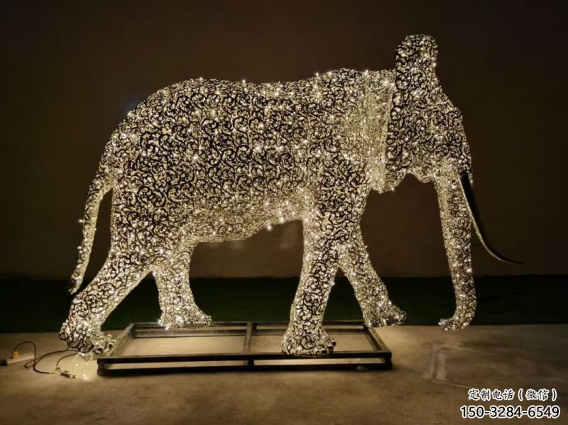 戶外大象雕塑通用，多彩藝術，鏤空大象雕塑供應