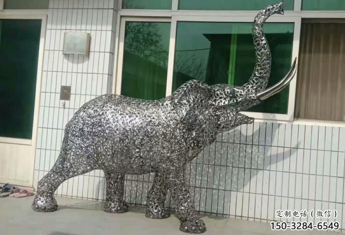 景觀大象雕塑訂做，街景小品，戶外鏤空大象雕塑制作