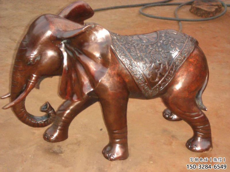 大象雕塑訂做，美陳雕塑，紅銅大象雕塑制作