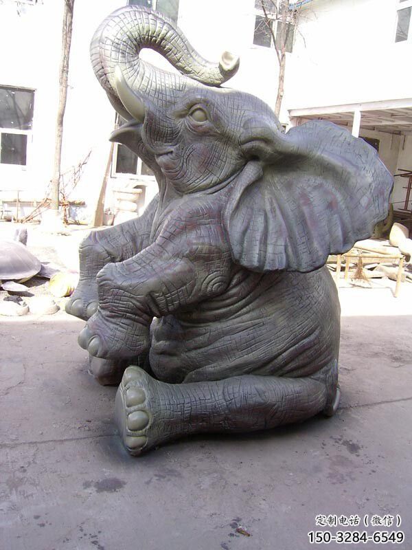 大象雕塑精選，多彩藝術，紅銅大象雕塑生產