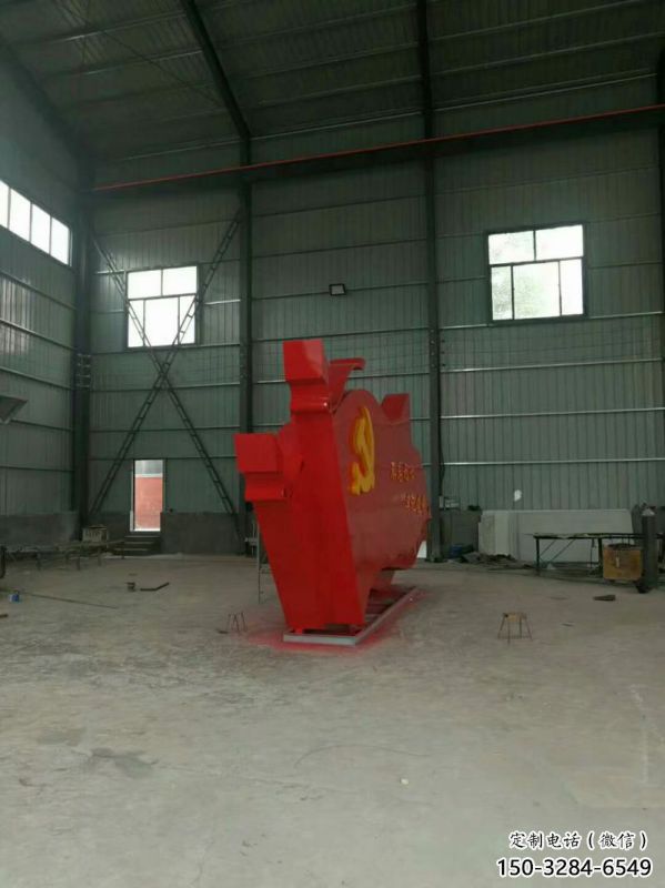 步行街黨徽雕塑，鍛造黨建雕塑，革命方式