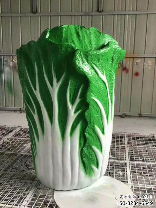 現代果籃雕塑定制，中式工藝，白菜果籃雕塑優價