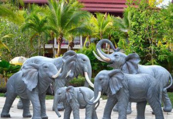 主題大象雕塑優(yōu)選，多彩藝術(shù)，景觀仿真大象雕塑選用