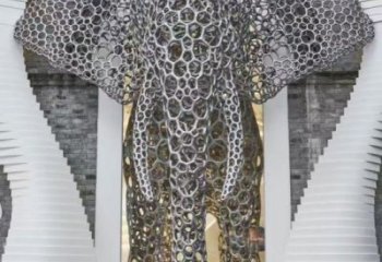 大象頭雕塑預定，城區小品，鏤空大象雕塑制造商