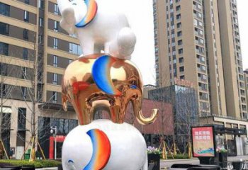 金屬大象雕塑承接，陸地?cái)[件，廣場(chǎng)卡通大象雕塑制造商