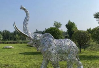 大象雕塑標志精選，街頭藝術，公園鏤空大象雕塑承接