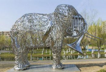 大象雕塑承接，動物鏤空雕塑，鏤空大象雕塑定制