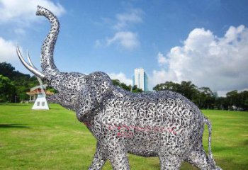 景觀大象雕塑選定，園林裝飾，大型鏤空大象雕塑公司