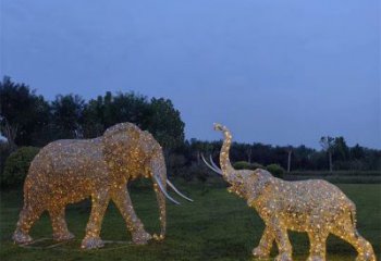 小品大象雕塑生產，燈光雕塑，各類鏤空大象雕塑定制