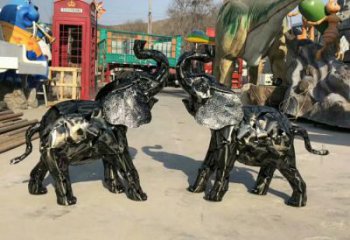 大象雕塑預定，小區(qū)擺件，鐵藝大象雕塑主題