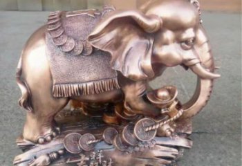 標志大象雕塑精選，歐式風格，紅銅大象雕塑指用