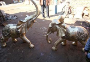 大象雕塑制作優選，戶外雕塑，軟裝銅大象雕塑優選