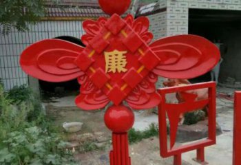 城市中國結雕塑廠家，烤漆工藝制作，民俗文化標識