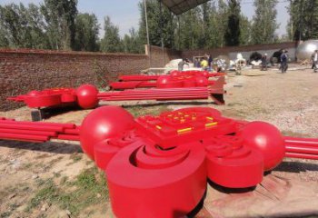公園中國結雕塑廠家，烤漆工藝制作，民俗文化標識