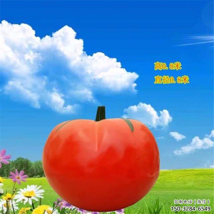 大型果籃雕塑常用，戶外擺放，番茄果籃雕塑展示