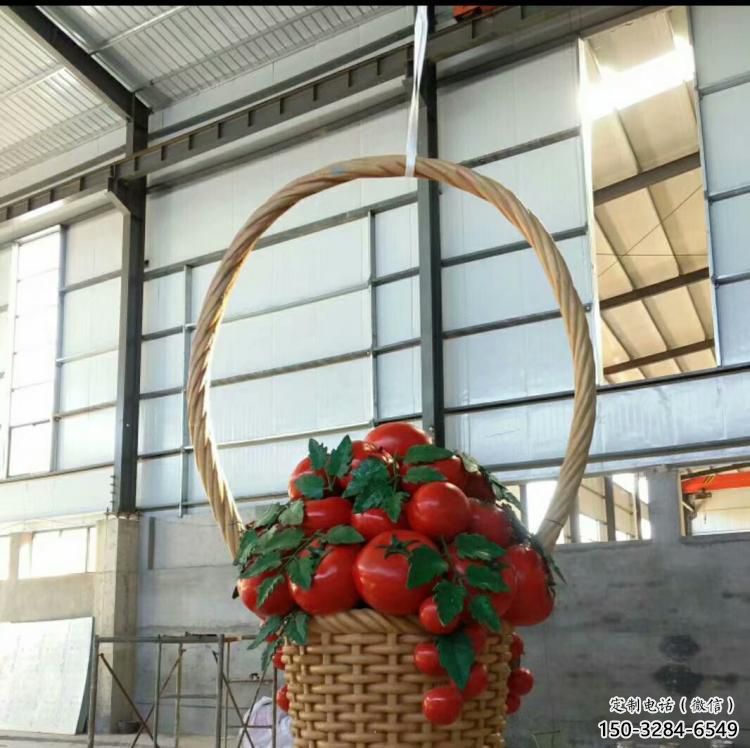 地產果籃雕塑提供，露天雕塑，番茄果籃雕塑承接