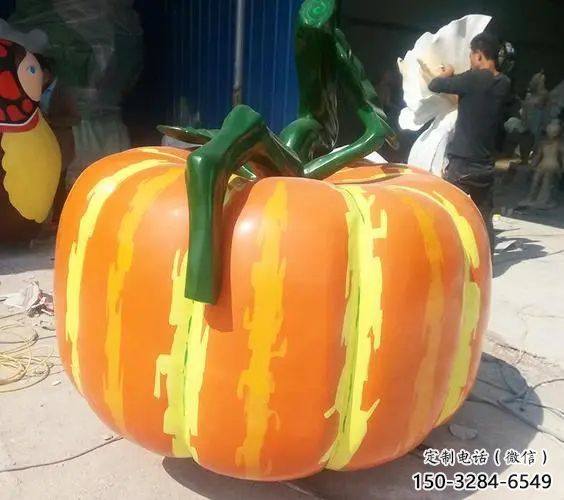 戶外果籃擺放通用，陸地擺件，南瓜果籃雕塑優(yōu)選