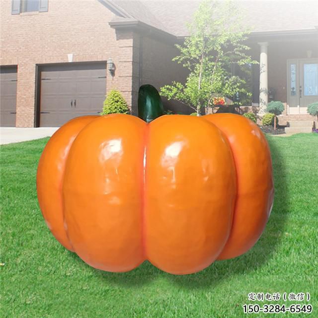 現(xiàn)代果籃雕塑展品，室外軟裝，南瓜果籃雕塑訂做