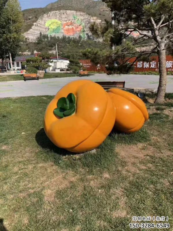 商場果籃雕塑供求，村標概念，柿子果籃雕塑承接