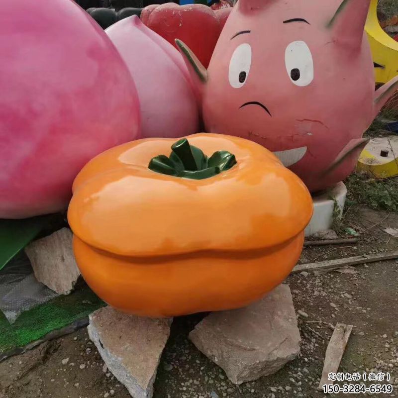 小果籃雕塑承接，景區案例，柿子果籃雕塑承接