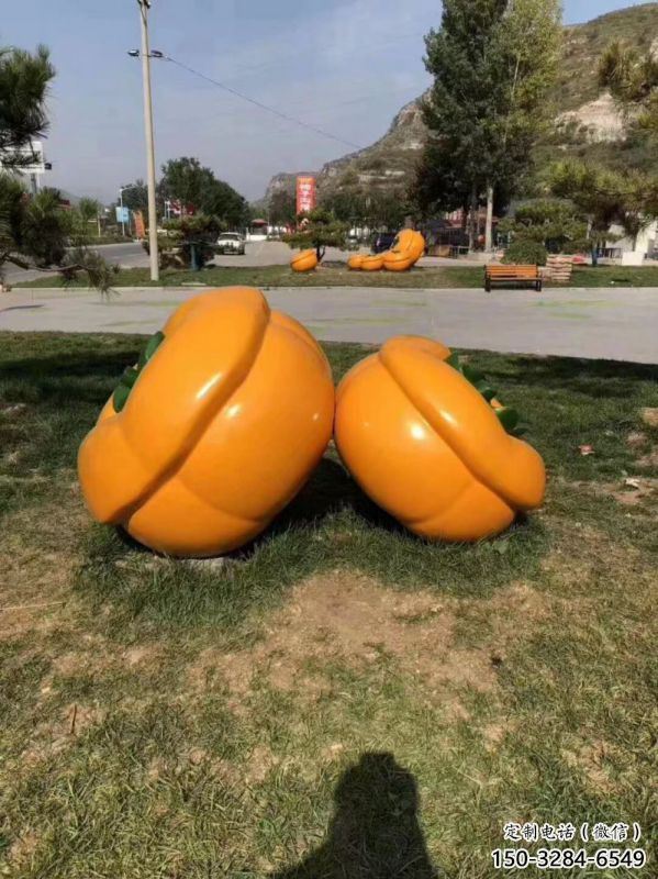 裝飾果籃雕塑通用，戶外雕塑，柿子果籃雕塑供應
