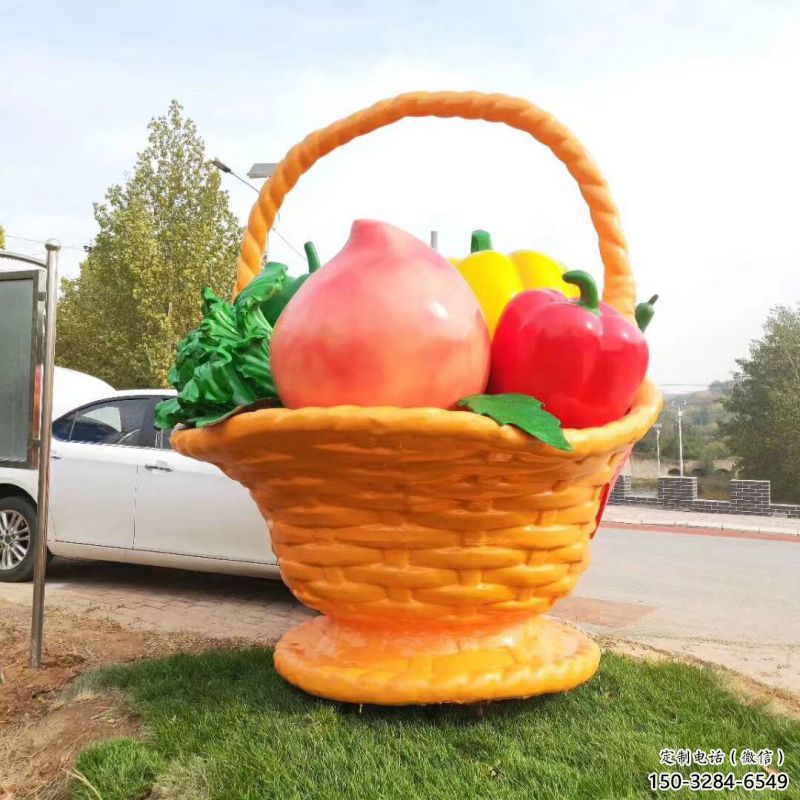 果籃雕塑制作優選，戶外雕塑，軟裝水果果籃雕塑優選