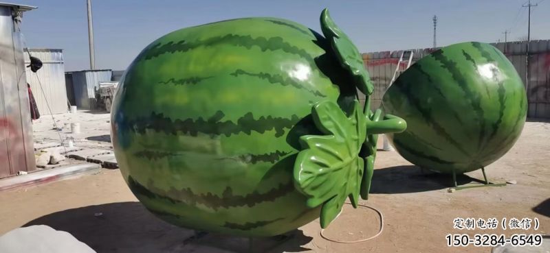 果籃雕塑特供，美陳雕塑，制造西瓜果籃雕塑