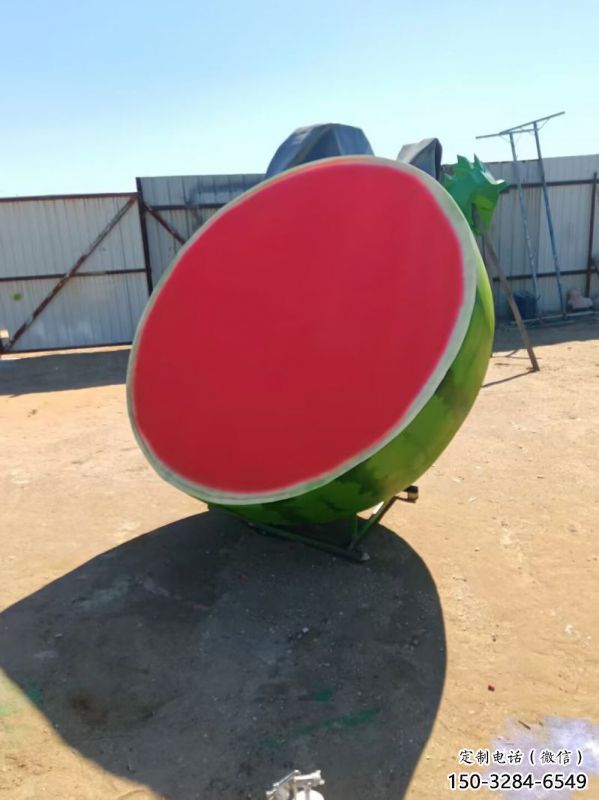 戶(hù)外西瓜擺放批發(fā)，水景雕塑，西瓜果籃雕塑供求