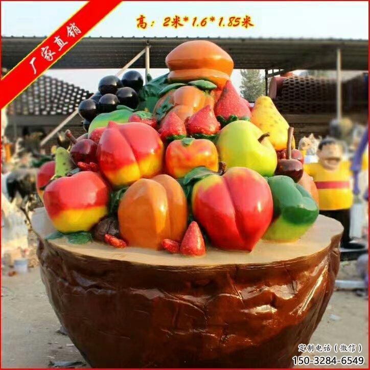 景觀果籃雕塑定價，廣場雕塑，香蕉果籃雕塑優價