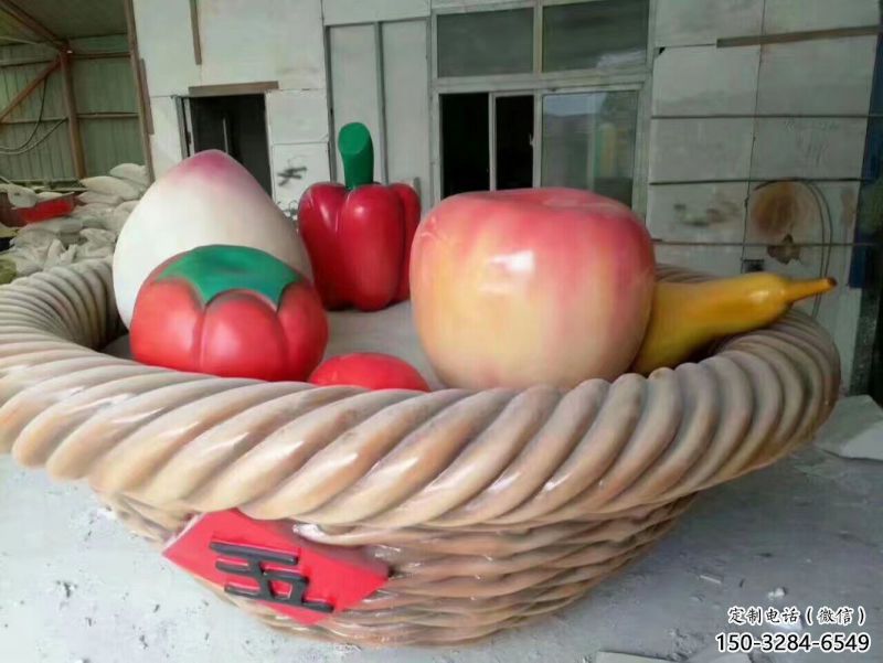 鴨梨方案特供，景區雕塑，鴨梨果籃雕塑精選