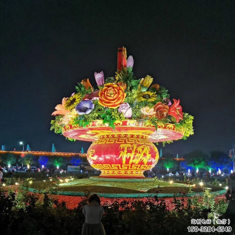 桌擺花籃方案精品，景觀雕塑，房地產(chǎn)廣場花籃雕塑生產(chǎn)商