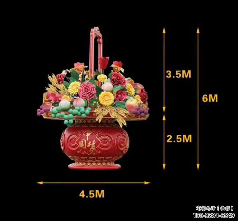 景觀藝術(shù)花籃雕塑精選，街道標(biāo)識，景觀花朵花籃雕塑工程指用