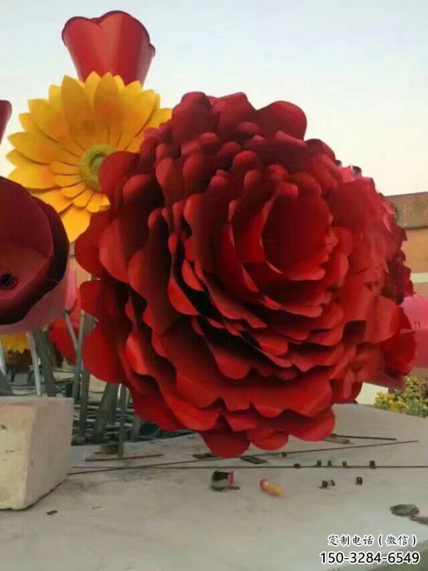 商場花籃雕塑批發(fā)，動態(tài)雕塑，主題花朵花籃雕塑標準