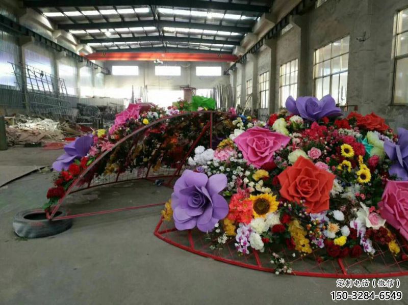 花籃雕塑制造商，城區小品，城市月季花花籃雕塑制作