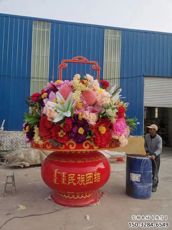 花籃雕塑制造商，露天雕塑，旅游區花籃雕塑訂做