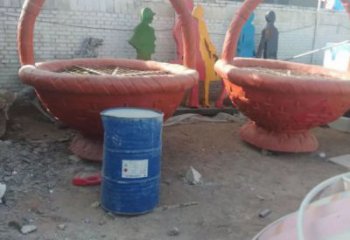 文化果籃雕塑專供，景區雕塑，葡萄果籃雕塑提供