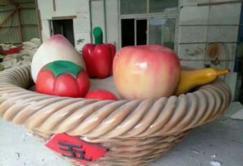 地產(chǎn)果籃雕塑精選，戶外雕塑，廣場水果果籃雕塑優(yōu)價