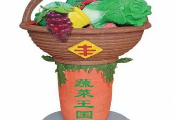果籃雕塑定價，街景小品，鐵藝果籃雕塑批發(fā)