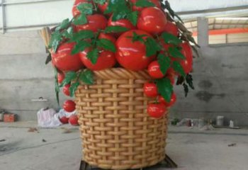 軟裝果籃雕塑定做，標(biāo)識(shí)雕塑，鐵藝果籃雕塑選定