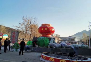 花籃雕塑供需，廣場雕塑，園林景觀玻璃鋼花籃雕塑定制