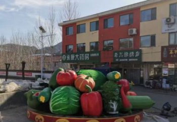 主題花籃雕塑優選，多彩藝術，景觀抽象玻璃鋼花籃雕塑選用