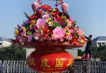 園林景觀小品花籃雕塑生產(chǎn)，水景雕塑，各類廣場花籃雕塑定制